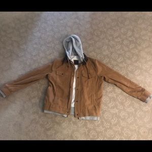 Vans canvas jacket with gray hood